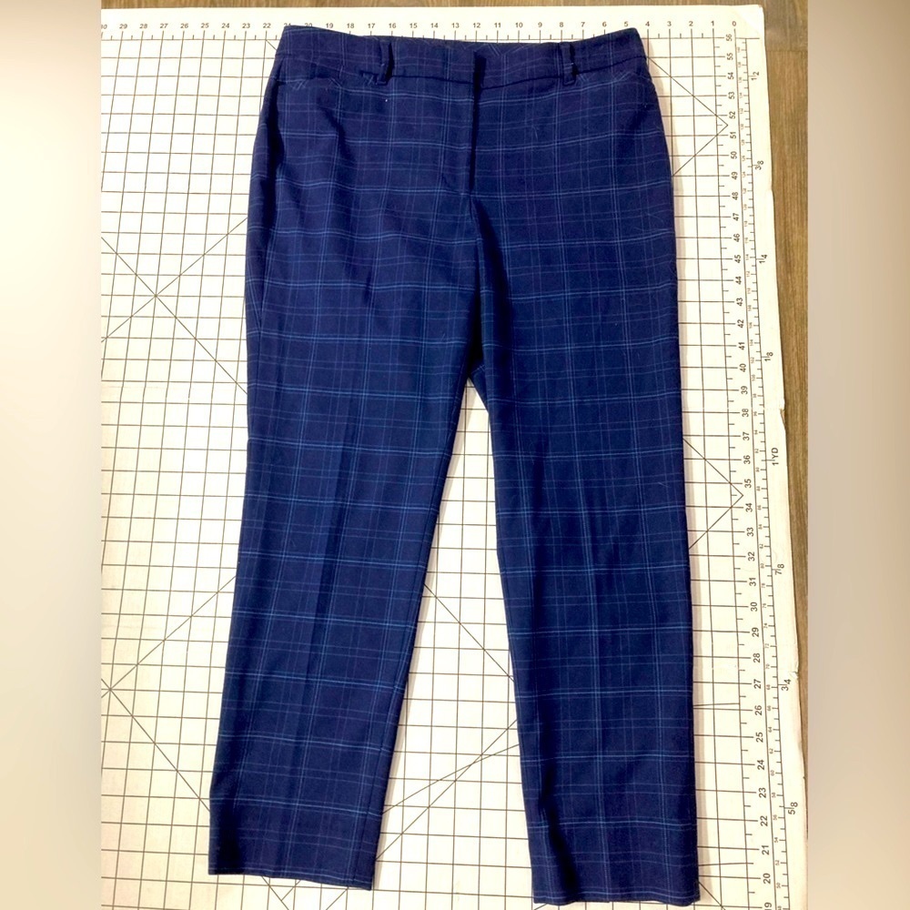 White House Black Market‎ Women’s Size 10 Blue Slim Ankle Trousers